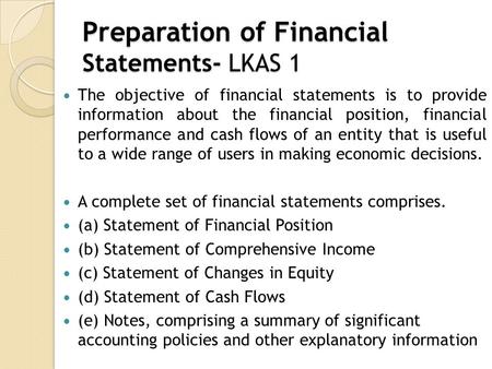 Preparation of Financial Statements- LKAS 1