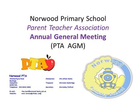 Norwood Primary School Parent Teacher Association Annual General Meeting (PTA AGM)