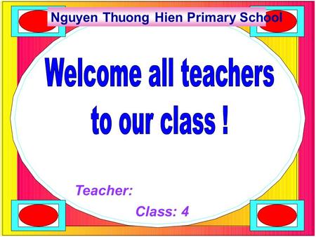 Teacher: Class: 4 Nguyen Thuong Hien Primary School.