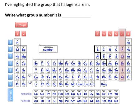 I’ve highlighted the group that halogens are in.