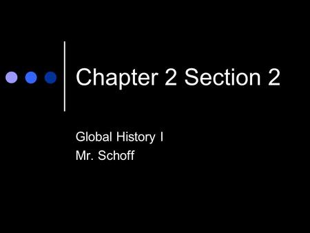 Global History I Mr. Schoff