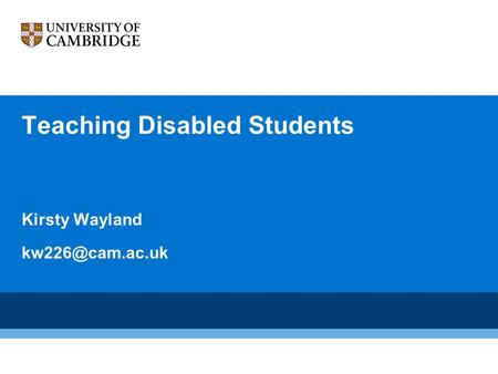 Teaching Disabled Students Kirsty Wayland