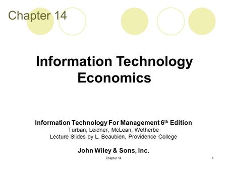 Information Technology Economics