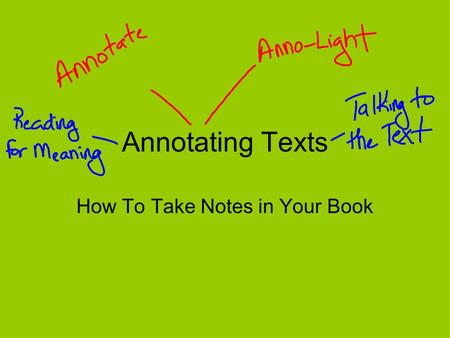 How To Take Notes in Your Book