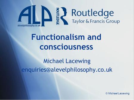 Functionalism and consciousness