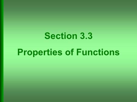 Properties of Functions