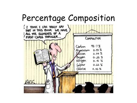 Percentage Composition. Percent Composition Compounds are ALWAYS composed of elements in fixed ratios. This is often referred to as the Law of Definite.