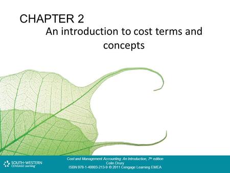 An introduction to cost terms and concepts