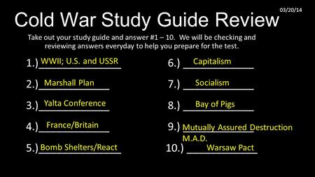 Cold War Study Guide Review