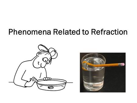 Phenomena Related to Refraction. Why do we see images in mirrors? We know that light travels in straight lines Our brains interpret the light that is.