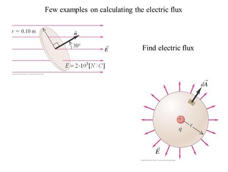 Few examples on calculating the electric flux