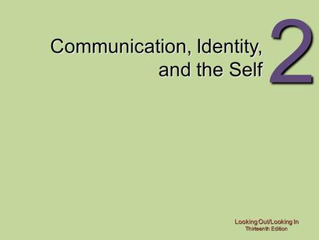 Communication, Identity, and the Self