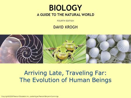 Arriving Late, Traveling Far: The Evolution of Human Beings