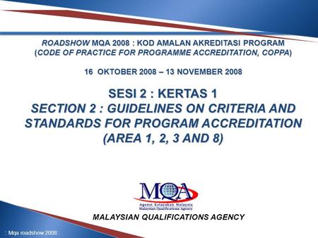 MALAYSIAN QUALIFICATIONS AGENCY