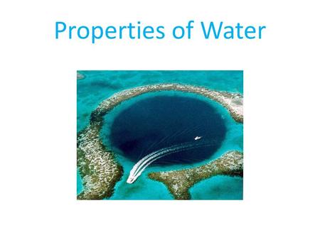 Properties of Water. The main constituent of the oceans is of course, water. The presence of large amounts of liquid water on Earth’s surface over much.