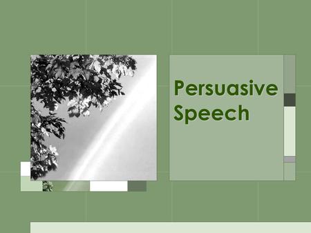 Persuasive Speech.