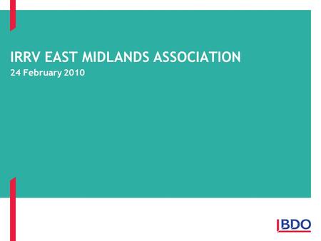 IRRV EAST MIDLANDS ASSOCIATION 24 February 2010. AGENDA NNDR and the likely insolvency processes Administration Liquidation Voluntary Arrangements Other.