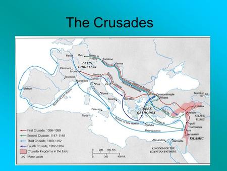 The Crusades. Byzantine Empire was under attack by Muslins in 1093 and Sought Help from Western Europe Pope Urban II launched the Crusades in 1095 He.