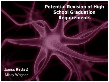 James Biryla & Missy Wagner Potential Revision of High School Graduation Requirements.
