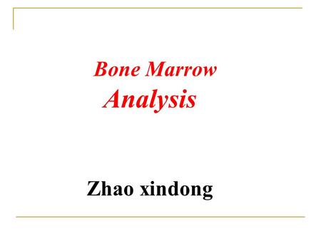 Bone Marrow  Analysis Zhao xindong.
