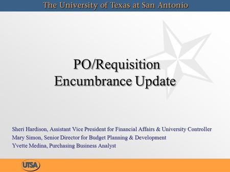 PO/Requisition Encumbrance Update