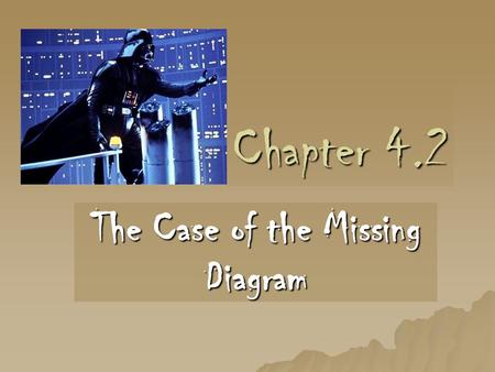 Chapter 4.2 The Case of the Missing Diagram. Objective: After studying this section, you will be able to organize the information in, and draw diagrams.