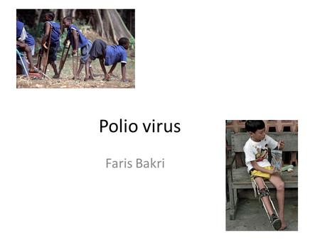 Polio virus Faris Bakri. Introduction The cause of poliomyelitis Polios: gray Myelos: marrow or spinal cord Global eradication is anticipated in 21 st.
