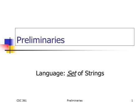 Language: Set of Strings