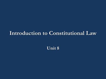 Introduction to Constitutional Law Unit 8. CJ140-02A – Introduction to Constitutional Law Unit 8: The Sixth Amendment CJ140 – Class 8 Part 1.