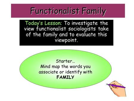 Mind map the words you associate or identify with FAMILY