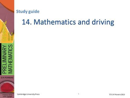 14. Mathematics and driving