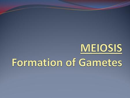Meiosis: reduction division that results in half the number of chromosomes to make g ametes.