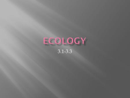 Ecology 3.1-3.3.