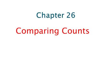 Comparing Counts.  A test of whether the distribution of counts in one categorical variable matches the distribution predicted by a model is called a.