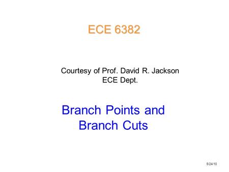 Branch Points and Branch Cuts