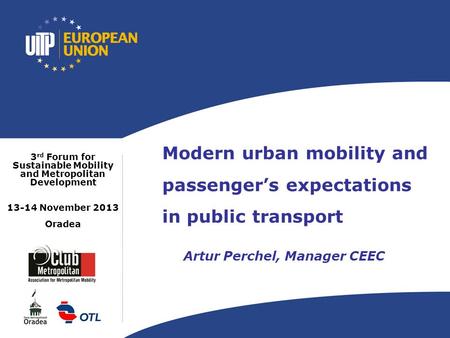 3rd Forum for Sustainable Mobility and Metropolitan Development
