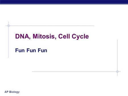 DNA, Mitosis, Cell Cycle Fun Fun Fun.