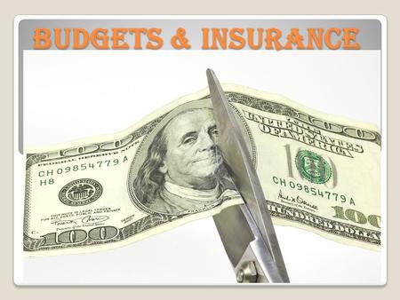 BUDGETS & INSURANCE. LEARNING TARGETS Students will… 1. Define what a budget is. 2. Explain the importance of preparing a monthly budget. 3. Explain the.