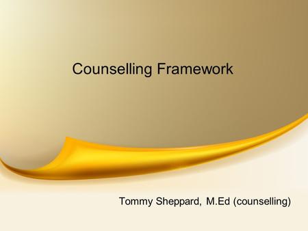 Counselling Framework