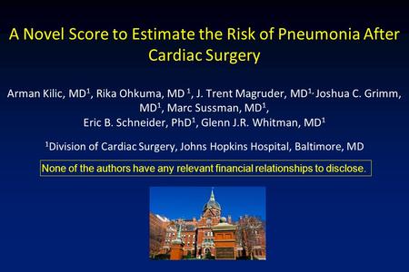 A Novel Score to Estimate the Risk of Pneumonia After Cardiac Surgery