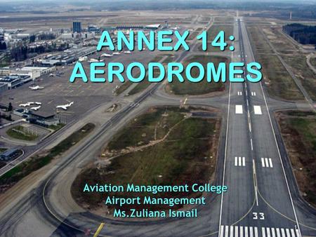 Aviation Management College Airport Management Ms.Zuliana Ismail