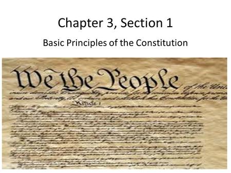 Chapter 3, Section 1 Basic Principles of the Constitution.