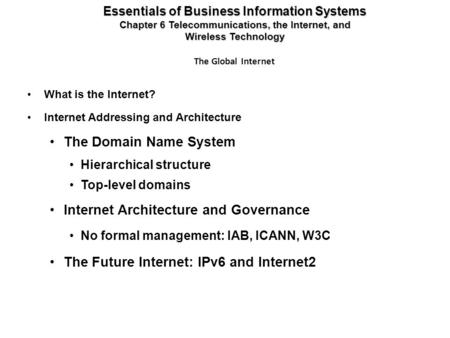 Internet Architecture and Governance
