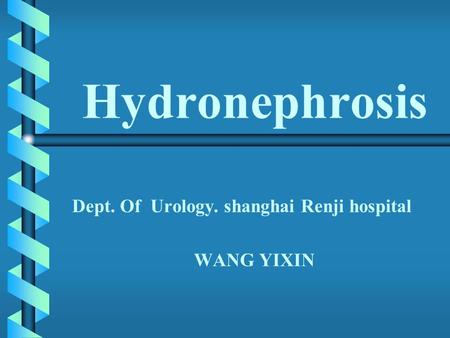 Dept. Of Urology. shanghai Renji hospital WANG YIXIN