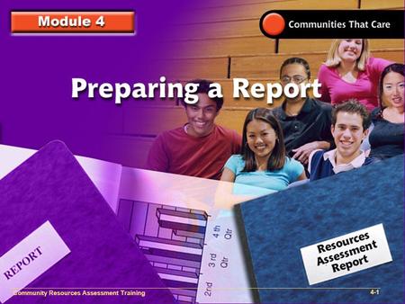 Community Resources Assessment Training 4-1. Community Resources Assessment Training 4-2.