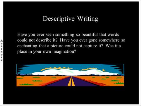 how to write descriptive writing ppt