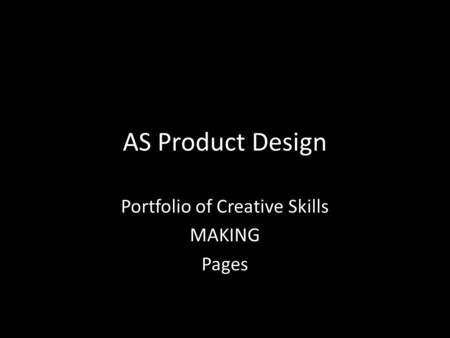 Portfolio of Creative Skills MAKING Pages