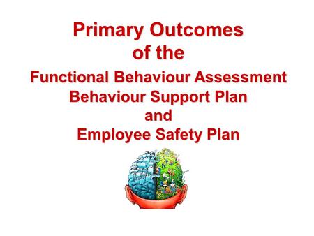 Primary Outcomes of the Functional Behaviour Assessment Behaviour Support Plan and Employee Safety Plan.