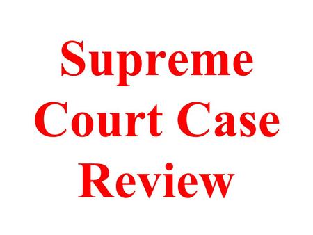 Supreme Court Case Review. Marbury v Madison What was an influence this case had on the power of the Federal Government?