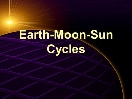 Earth-Moon-Sun Cycles. Cycle # 1 Day and Night Day  Night  Day  Night.